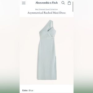 Abercrombie Best Dressed Guest Collection Asymmetrical Ruched Maxi Dress
